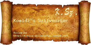 Komlós Szilveszter névjegykártya