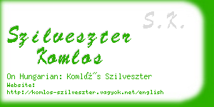 szilveszter komlos business card